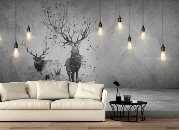 черно белые олени