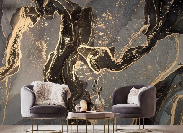 серо-черный золотой  флюид