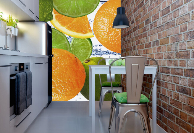 Фотообои апельсин и лайм