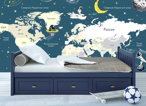 карта с космонавтами