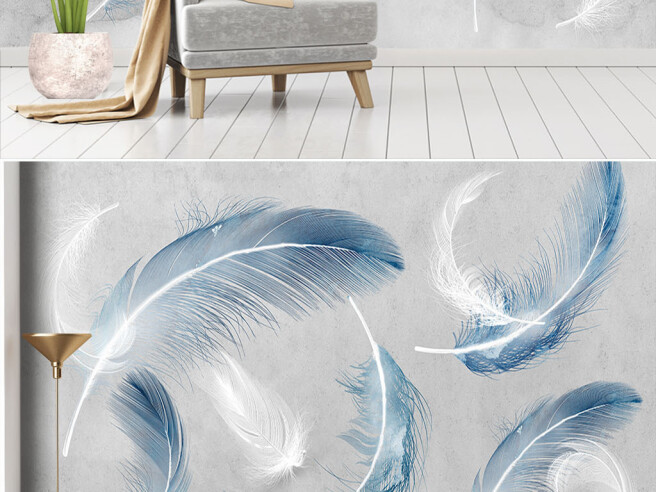 Фотообои Голубые перья