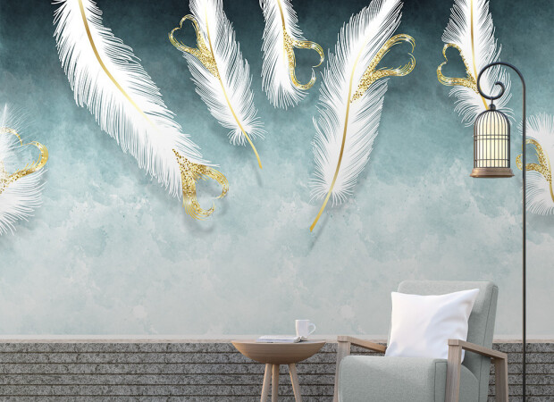 Перья с сердечками