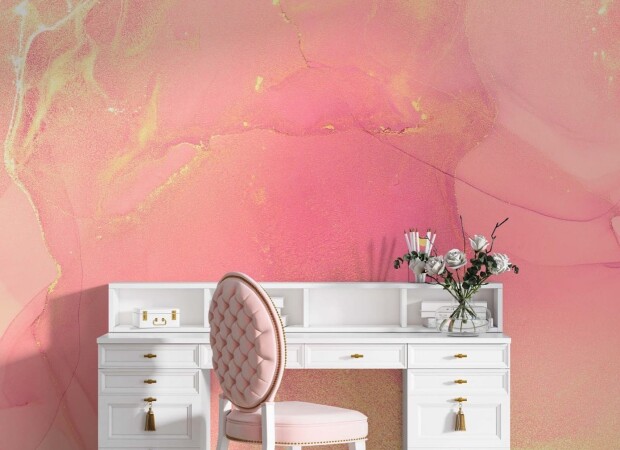 розовый флюид с золотом