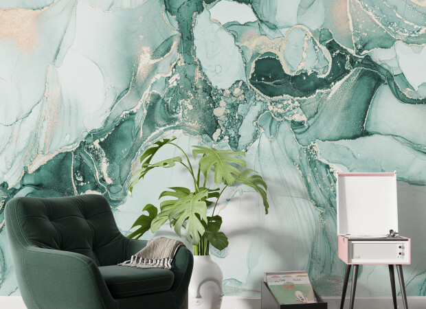 светло-зеленый флюид  с золотом