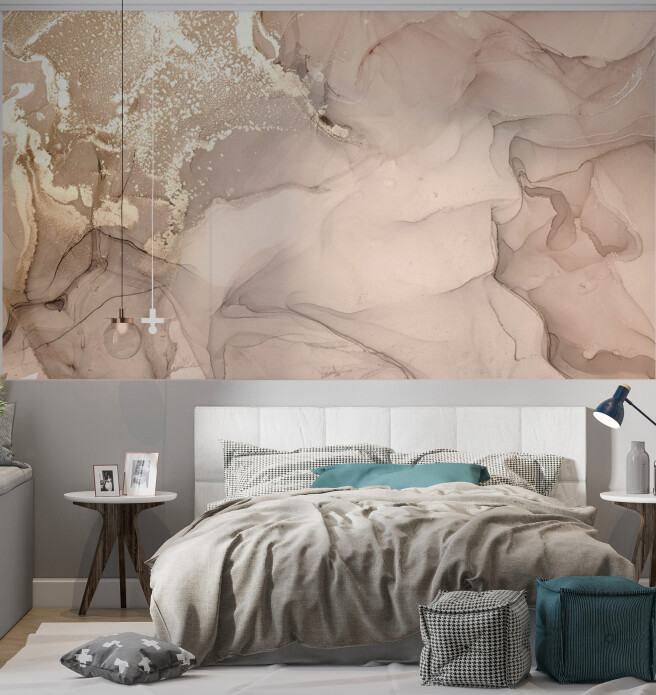 Фотообои флюид бежево-золотой