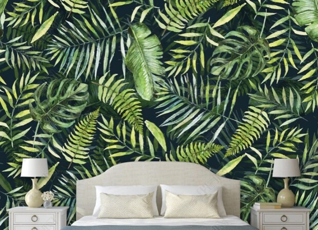 много зеленых листьев