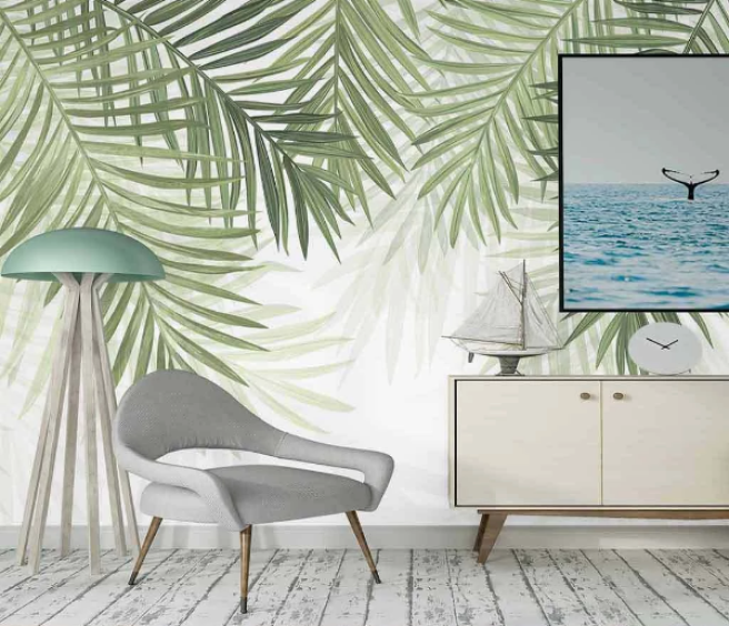 Фотообои зеленые кроны