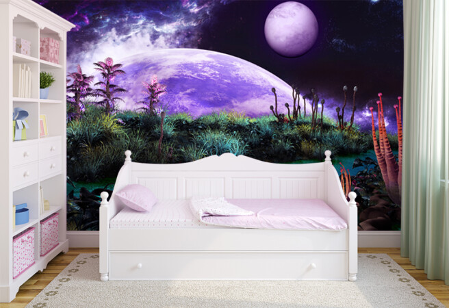 Фотообои сиреневая планета