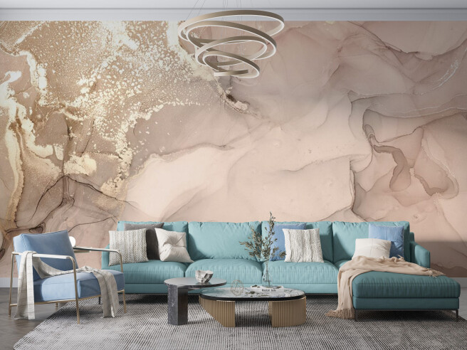 Фотообои флюид бежево-золотой