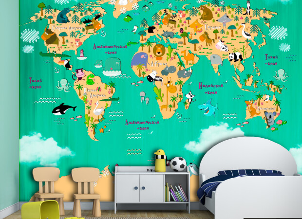 Яркая карта со зверями