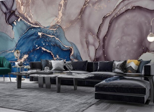 синий флюид с фиолетовым