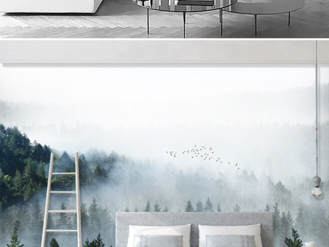 Фотообои Елки в тумане