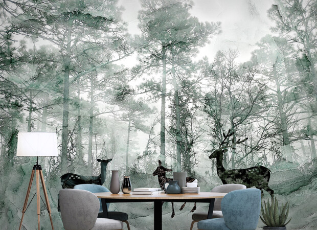 Три оленя в лесу