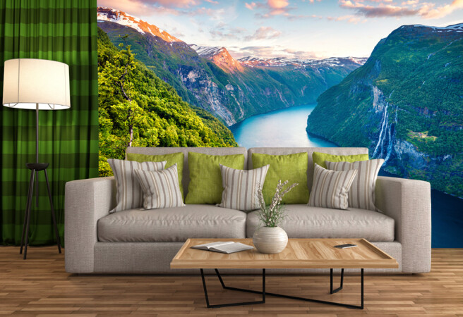 Фотообои река в горах