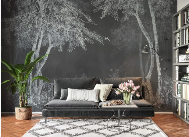 деревья на темном фоне