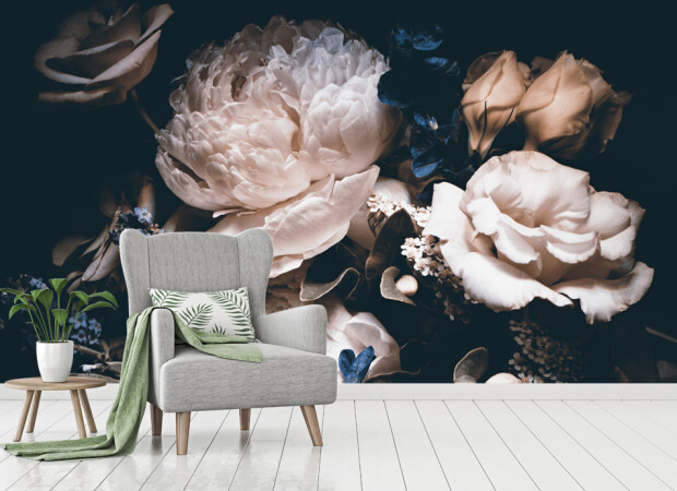 пионы на темном