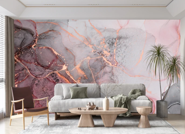 розово-серый флюид с насыщенным золотом