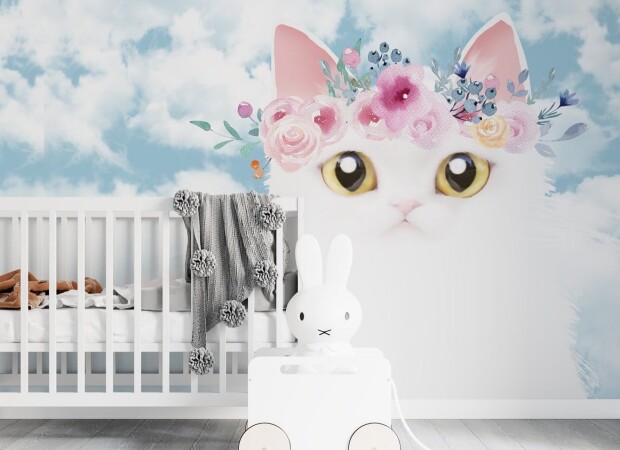 котик в веночке