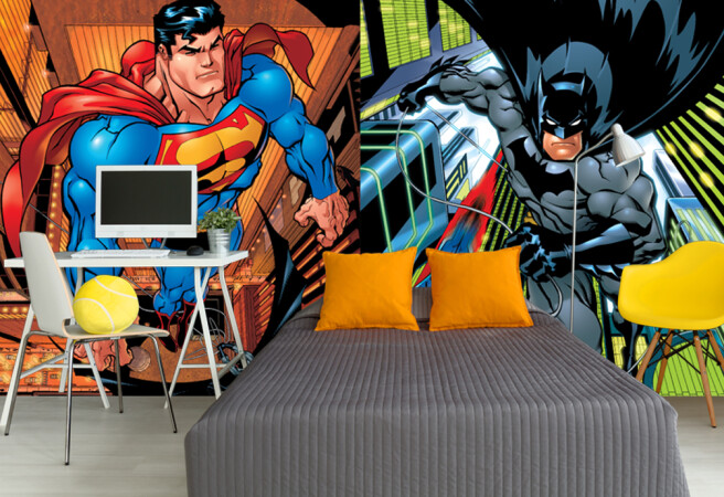 Фотообои супер мен и бэтмен