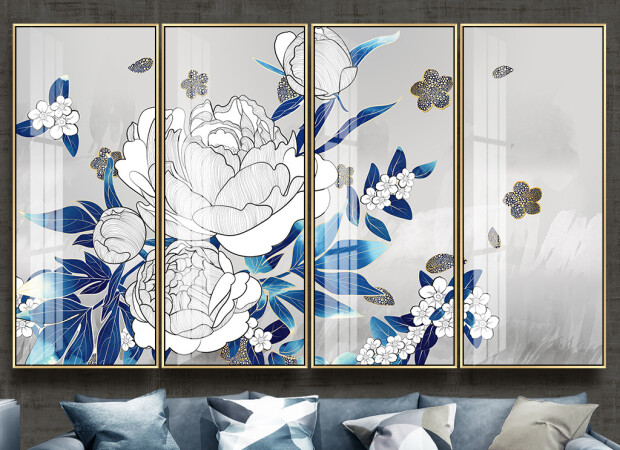 Бело-голубые цветы