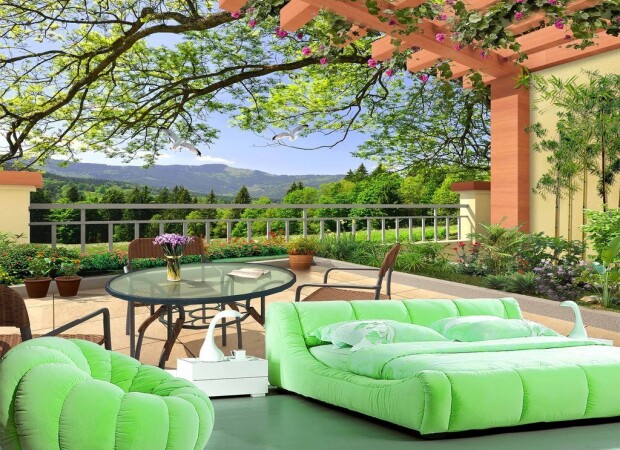 Горный пейзаж с веранды