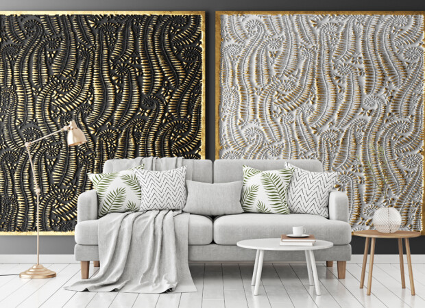 черно-белая фреска