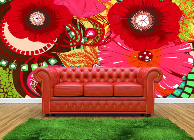 Красные цветы