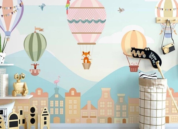 повітряні кулі над будиночками