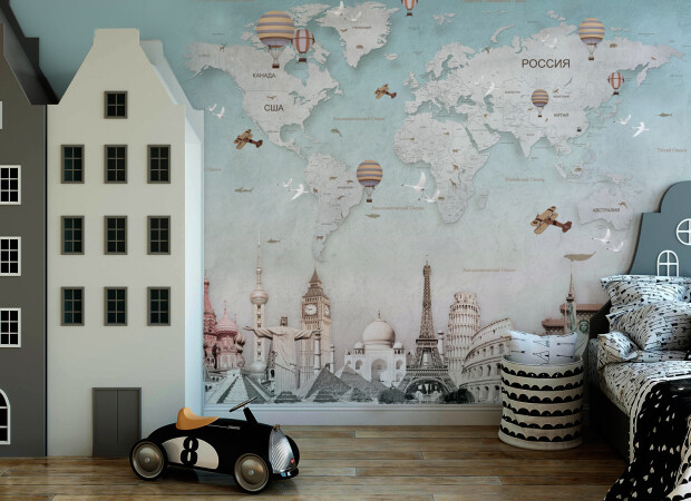 Голубая карта с достопримечательностями