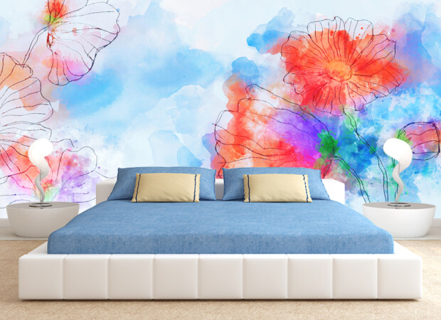 акварельные цветы