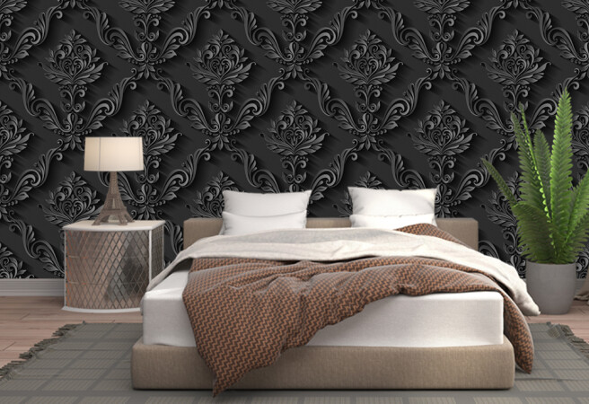 Фотообои черный узор в 3д