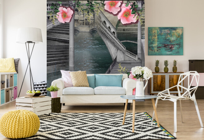 Фотообои Мосты и цветы