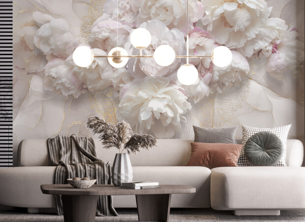 пионы на флюиде