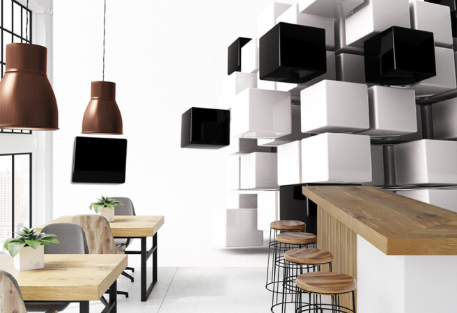 Фотообои Черно-белые кубы