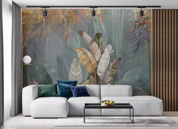 объемные тропические листья