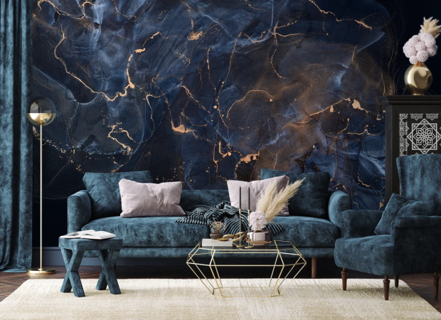 синій флюїд із вкрапленням золота