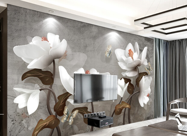 Цветущие белые цветы