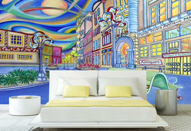 Фотообои Нарисованный город