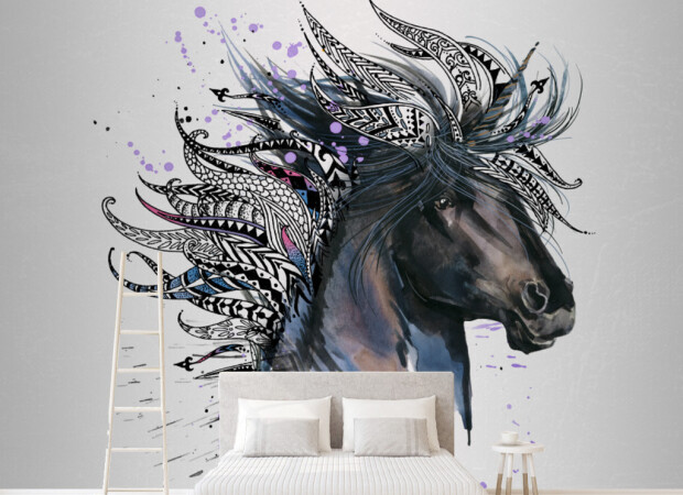 Лошадь с перьями