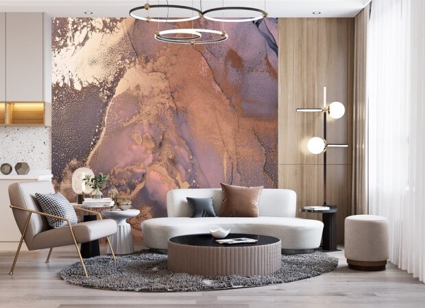 розово-фиолетовый флюид с золотом