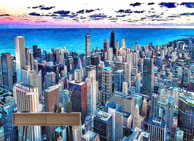 міський захід сонця