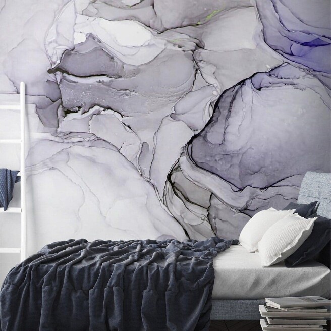 Фотообои светлый флюид с фиолетовым