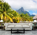 Фотообои пальмы и скала