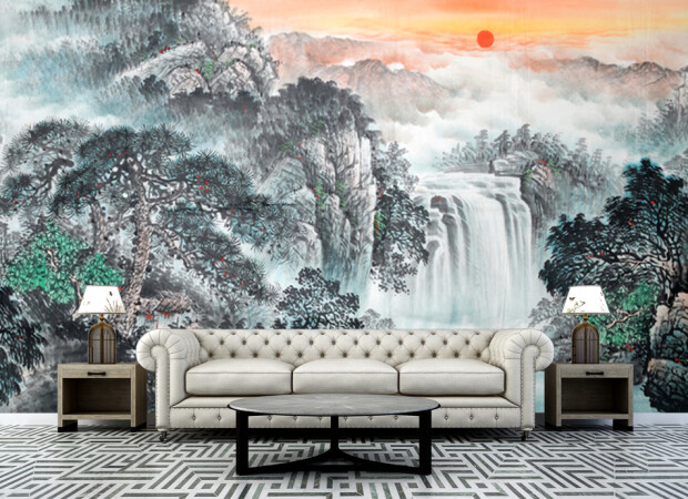 рисованный водопад