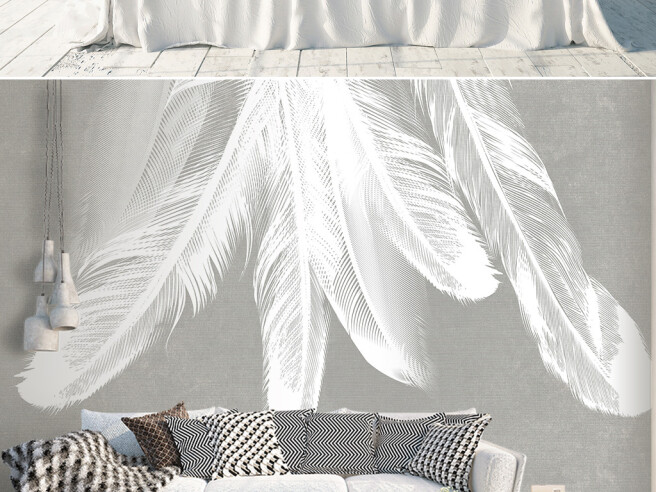 Фотообои Елка из перьев