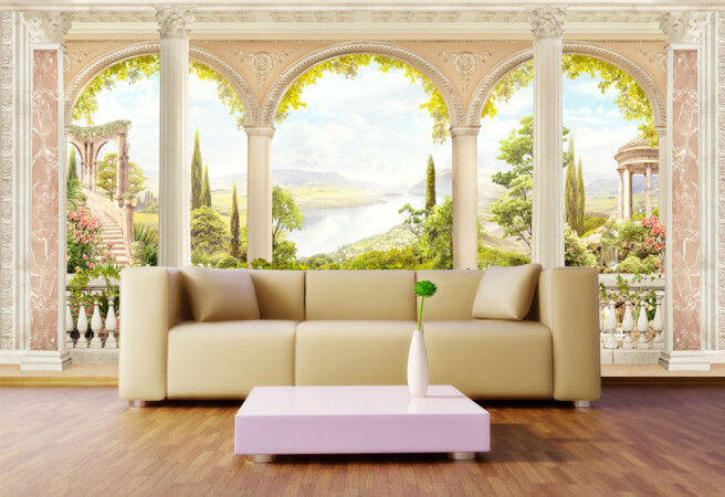 Фотообои цветочные колонны