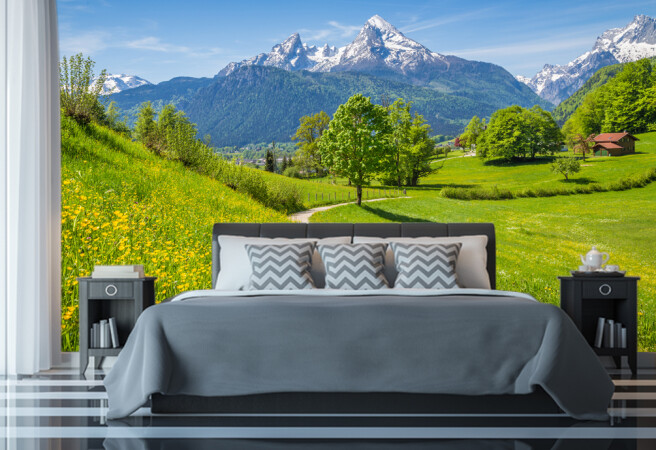 Фотообои ДОМИК В ГОРАХ