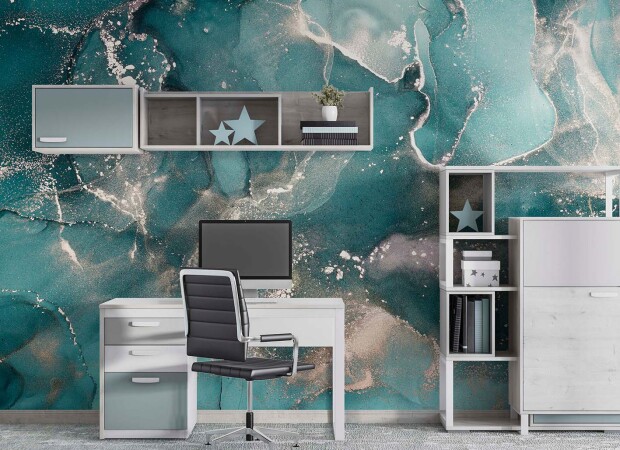 ніжно-зелений флюїд із золотом