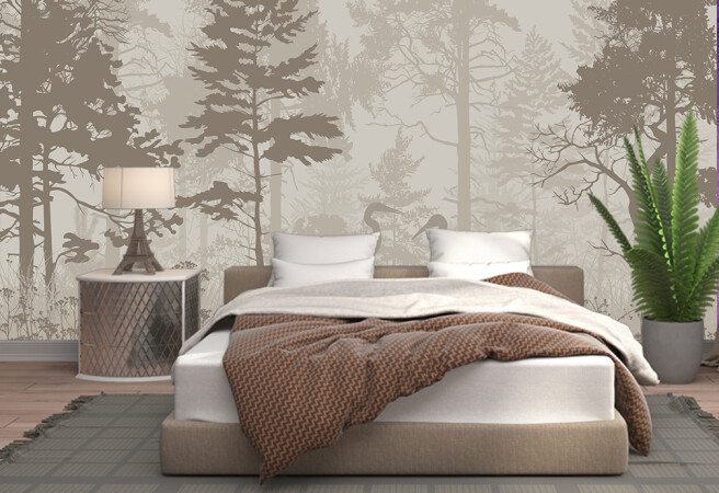 Фотообои коричневый лес