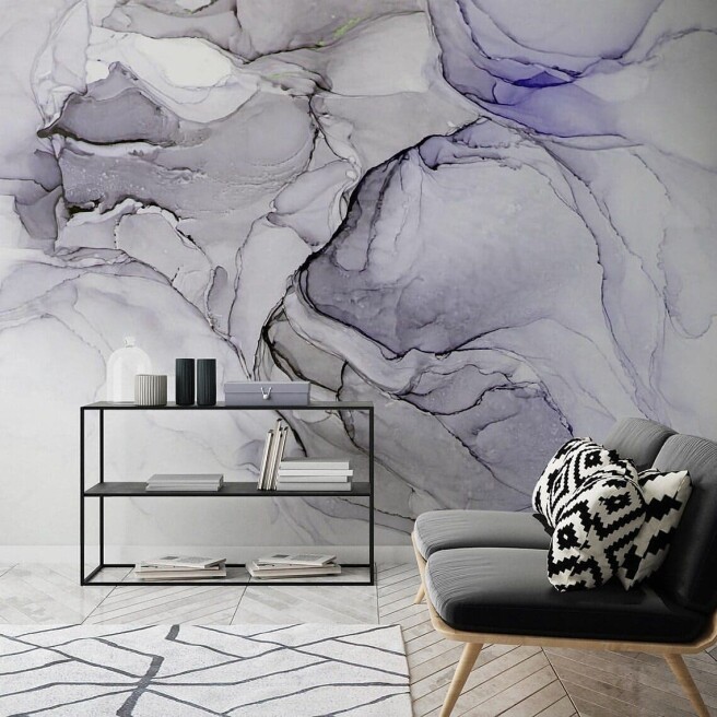 Фотообои светлый флюид с фиолетовым